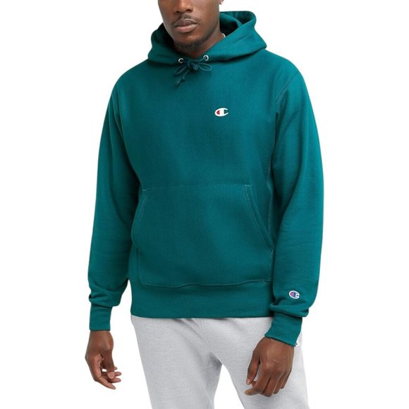 Champion Men's Size L Reverse Weave Hoodie Teal Sweatshirt Boxing Streetwear GYM - Picture 1 of 5